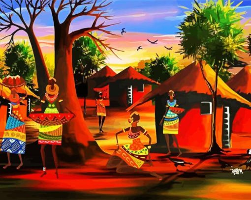 African Camp paint by number