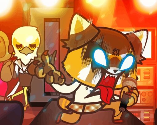 Aggretsuko Screaming paint by numbers