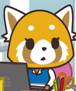 Aggretsuko On Computer paint by numbers