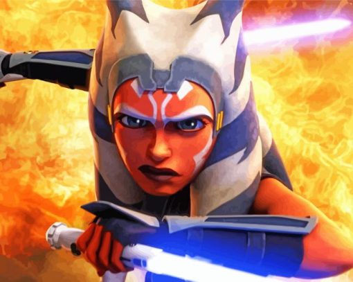 Ahsoka Tano Star Wars Clone Wars paint by number