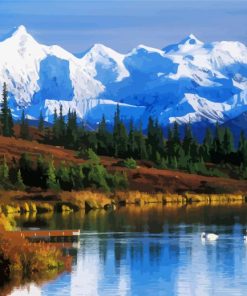 Alaska Denali Snowy Mountains paint by number