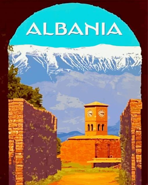 Albania Poster paint by number