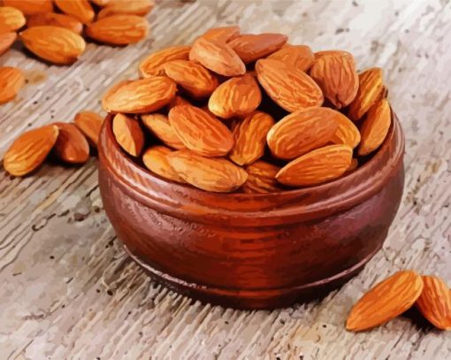 Almonds In Bowl paint by number