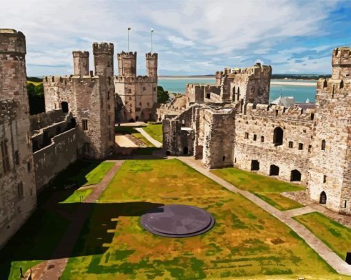 Anglesey Caernarfon Castle paint by number