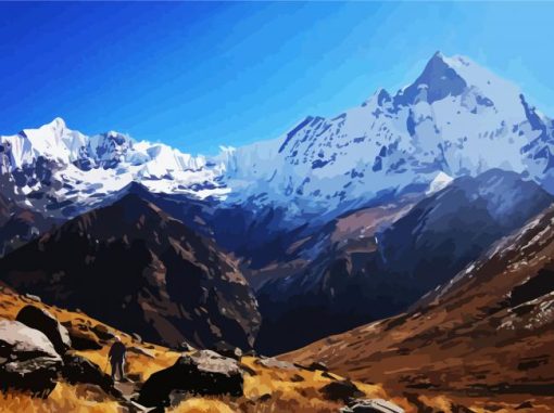 Annapurna Mountains paint by number