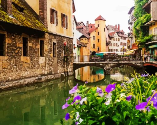 Annecy Canal paint by number