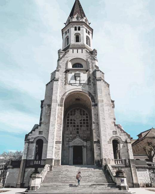 Annecy Cathedral paint by number