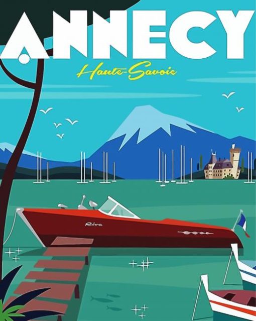 Annecy Lake Poster paint by number