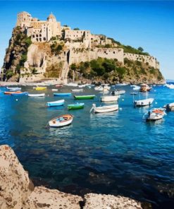 Aragonese Castle Ischia Italy paint by numbers