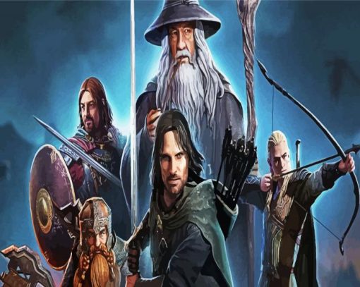 Aragorn And Lord Of The Rings Characters Art paint by number