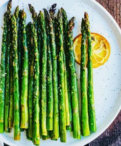 Asparagus Dish With Lemon paint by number