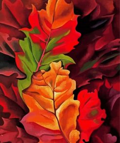 Autumn Leaves Lake George NY Georgia O’Keeffe paint by number