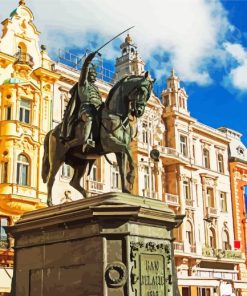 Ban Josip Jelacic Square Zagreb paint by numbers