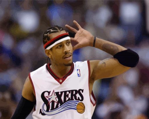 Basketball Allen Iverson paint by numbers