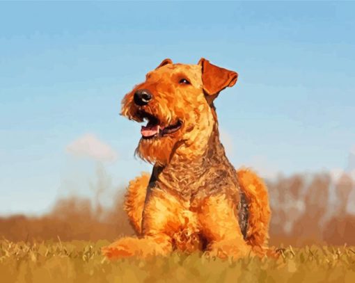 Beautiful Airedale Terrier paint by number