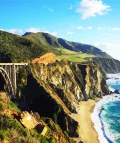 Bixby Creek Bridge Monterey California paint by numbers