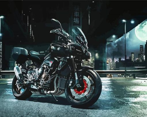 Black Yamaha MT 10 paint by numbers