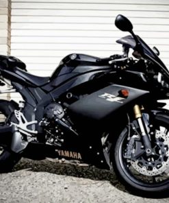 Black Yamaha Motorcycle paint by numbers