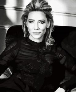 Black And White Cate Blanchett paint by numbers