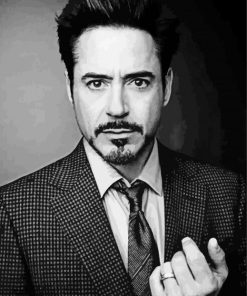 Black And White Robert Downey Jr paint by number