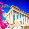 Bloossoms Parthenon Greece paint by number