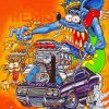 Blue Rat Fink paint by number