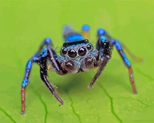 Blue Spider paint by number