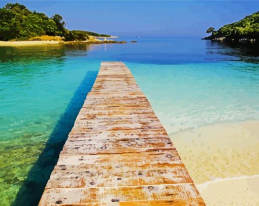 Board Walk In Albania Beach paint by number