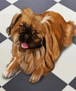 Brown Pekingese Dog paint by number