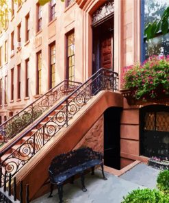 Brownstone Buildings paint by numbers