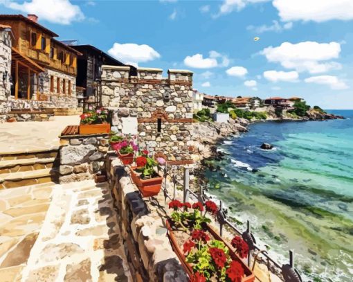 Bulgaria Sozopol Town paint by number