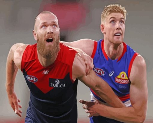 Bulldogs Vs Melbourne AFL Players paint by numbers