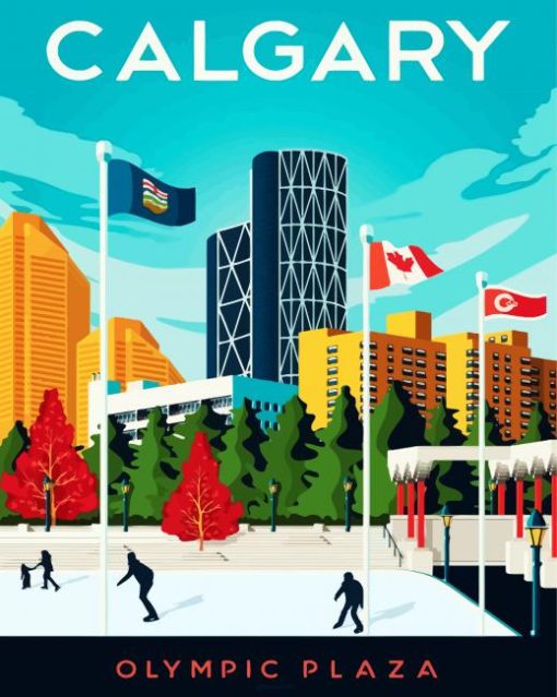 Canada Calgary Poster paint by number