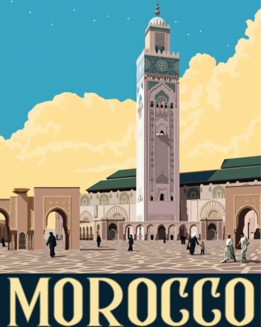 Casablanca Morocco Poster paint by number