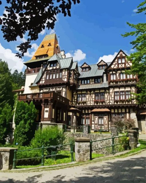 Castelul Pelisor Sinaia paint by numbers