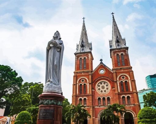 Cathedral In Hochi Minh City Saigon paint by numbers