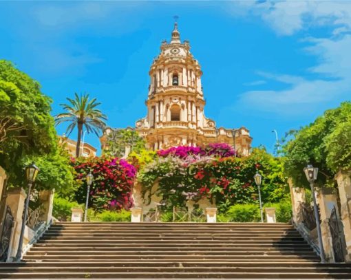 Cathedral Of San Giorgio Sicilia paint by numbers