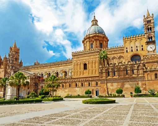 Cathedral Di Monreale Sicilia paint by numbers