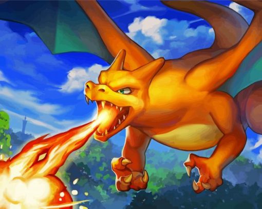 Charizard Pokemon paint by number