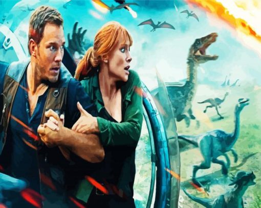 Claire And Owen Jurassic World paint by numbers