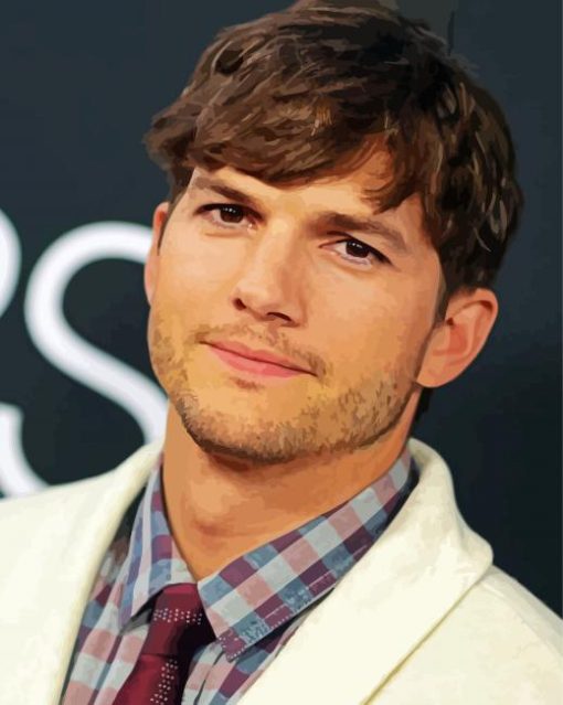 Classy Ashton Kutcher paint by numbers