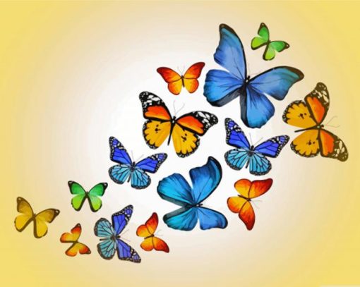 Colored Butterflies paint by numbers