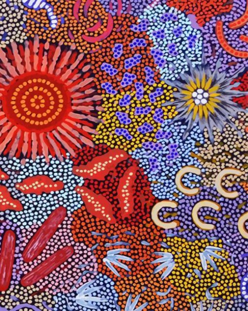 Colorful Aboriginal Art paint by number