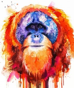 Colorful Orangutan Art paint by number