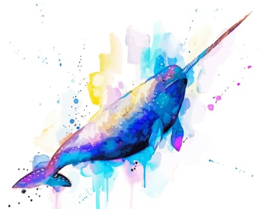 Colors Splash Narwhal paint by number