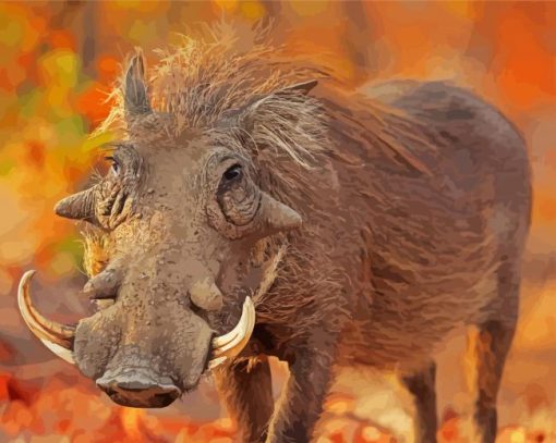 Common Warthog Animal paint by numbers