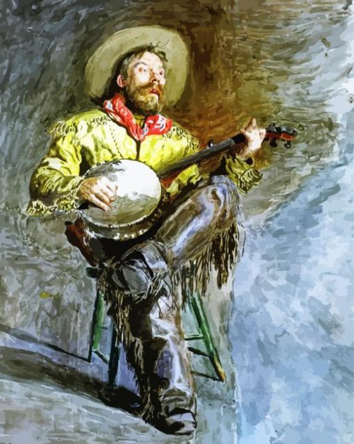 Cowboy Singing Art paint by number