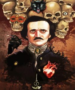 Creepy Allan Poe paint by number