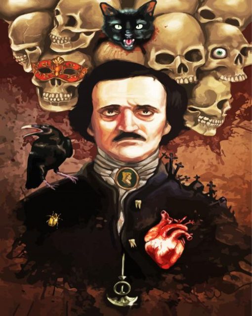 Creepy Allan Poe paint by number