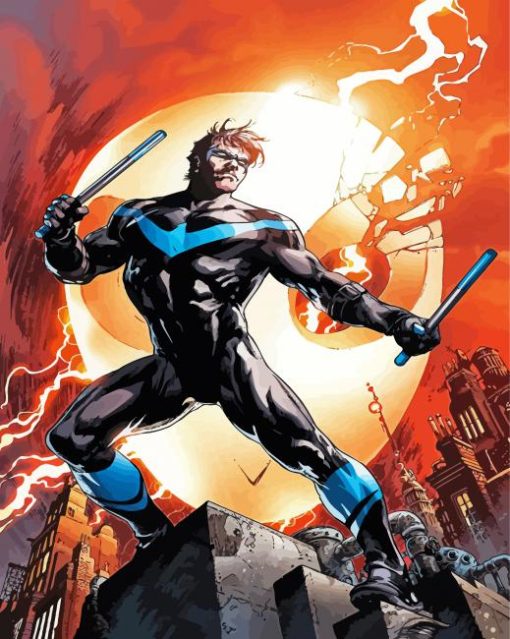 DC Comic Nightwing Hero paint by numbers